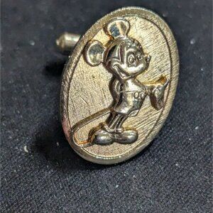 Disney Mickey Mouse Gold-Tone Oval single Cufflink Replacement